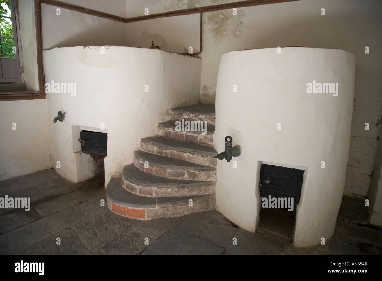 Llanerchaeron Ciliau Aeron nr Aberaeron Ceredigion Cardiganshire Country House brewery with boiler Stock Photo