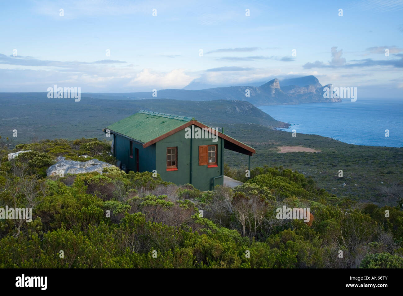 Overnight Camping Hut in the Cape of Good Hope Nature Reserve. Table Mountain National Park. South Africa Stock Photo