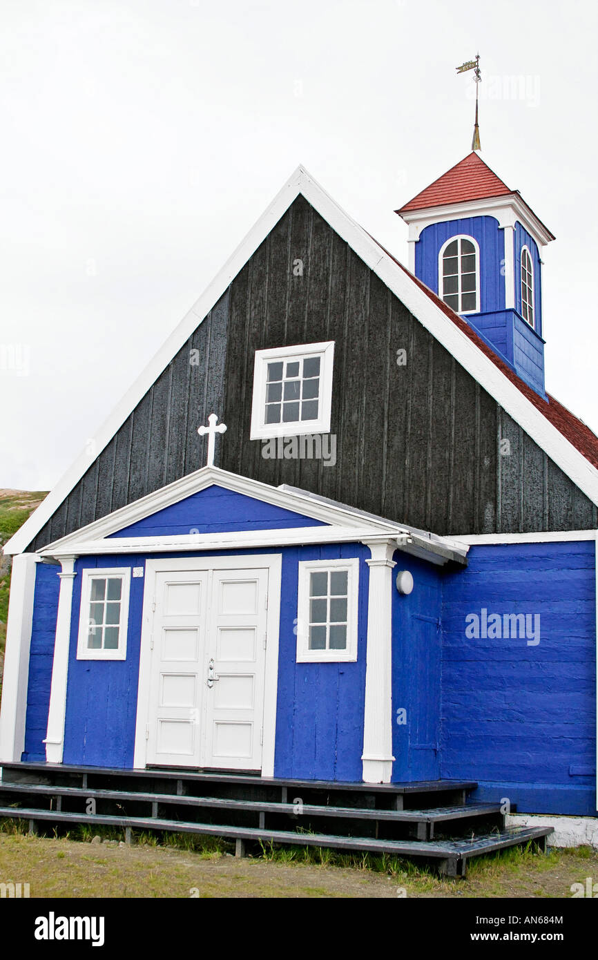 oldest church in Sisimiut on display at Sisimiut Museum in Sisimiut which is 2nd largest town in Greenland Stock Photo
