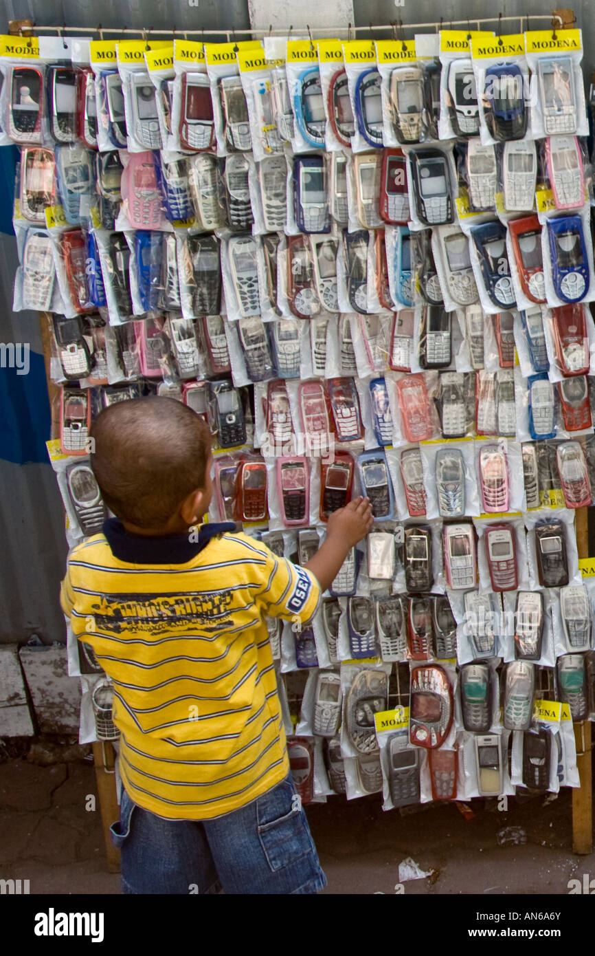Indonesian Boy Looking at Mobile Phones Jakarta Indonesia Stock Photo