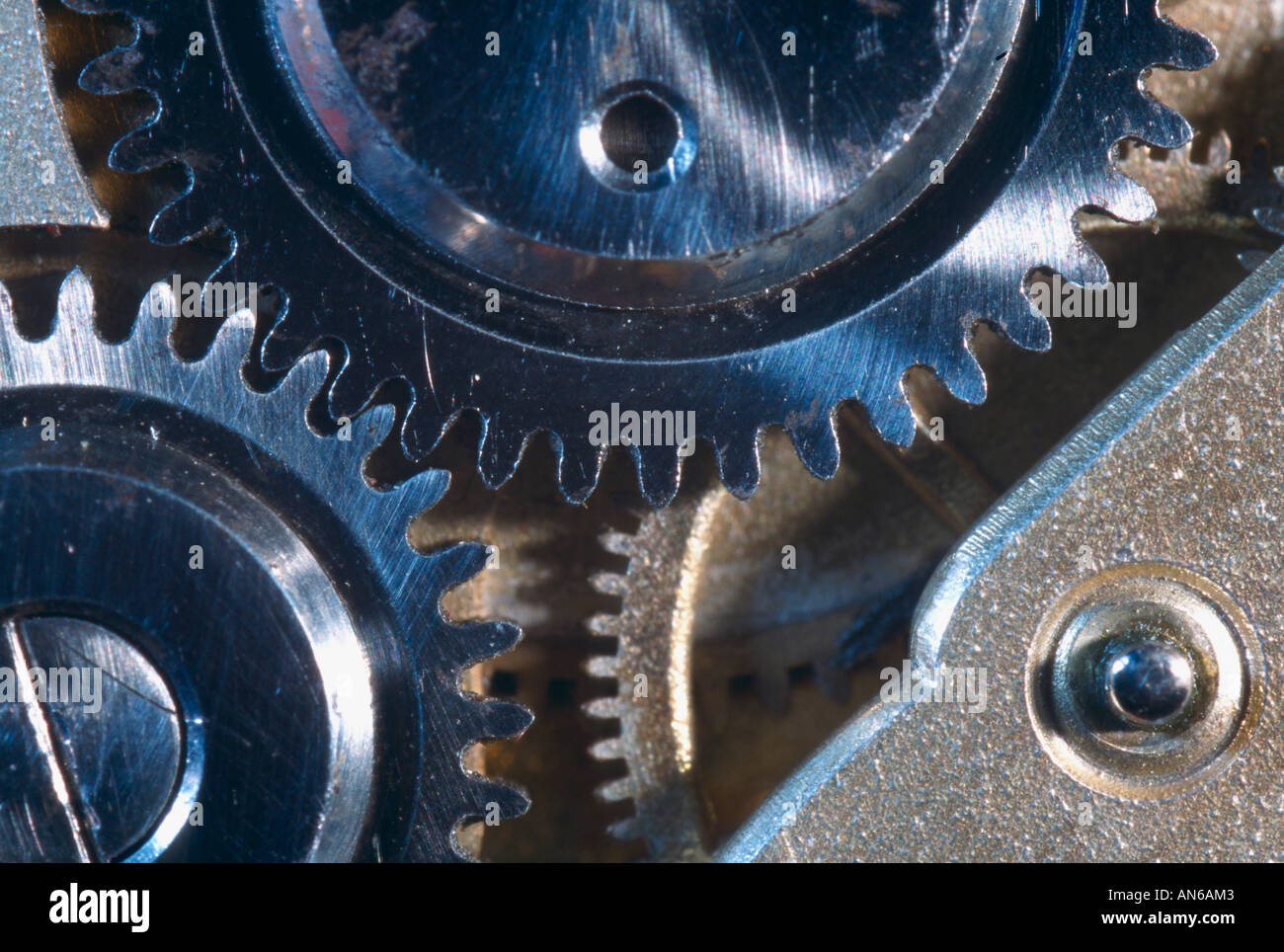 Gears of an mechanical watch Stock Photo