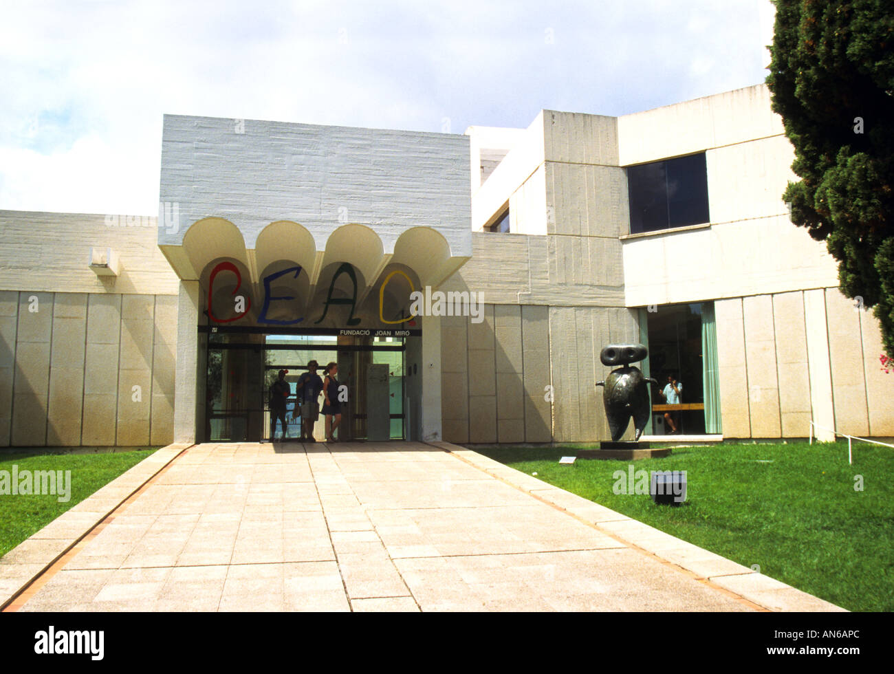 The Joan Miro Foundation, is the museum dedicated to the Catalonian artist  located in Montjuic ,Barcelona,,Catalunya,Spain Stock Photo