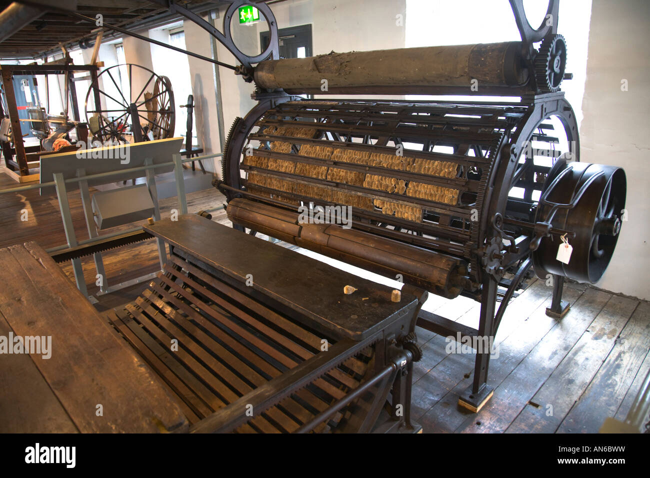 National Wool Museum Llandysul Wales teasel head knap raising machine