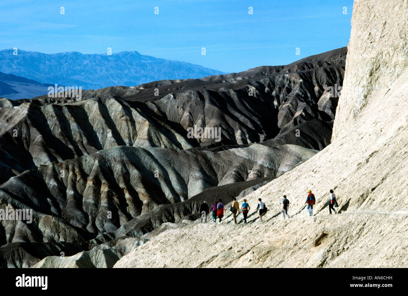 Hikers in Golden Canyon, Death Valley NP, California Stock Photo - Alamy