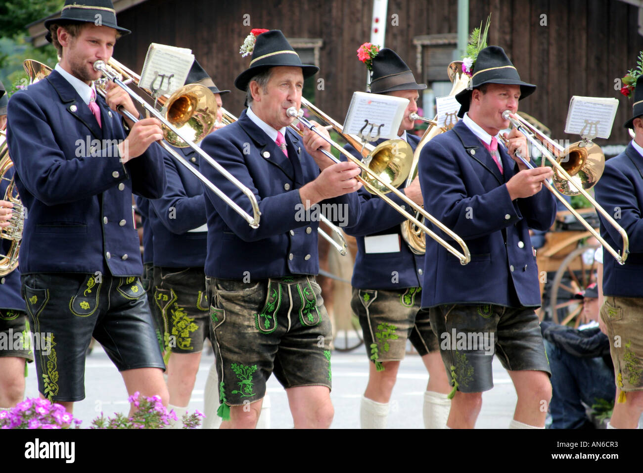 Bavarian Brass Band at a Street Festival Lenggries Bavaria Germany Stock Photo 8815474 Alamy
