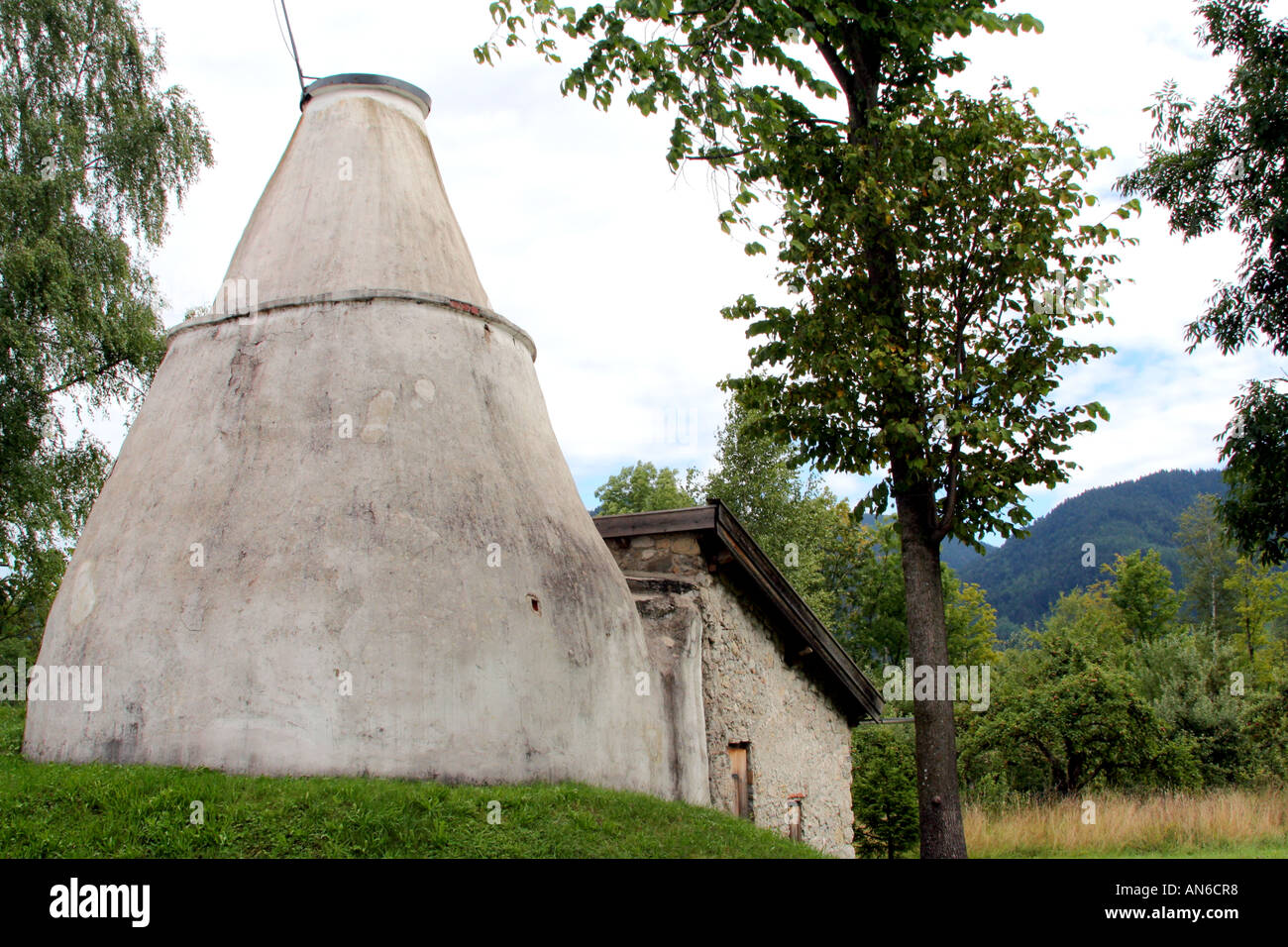 The last original Bavarian lime kiln in Lenggries along River Isar  Bavaria Germany Stock Photo