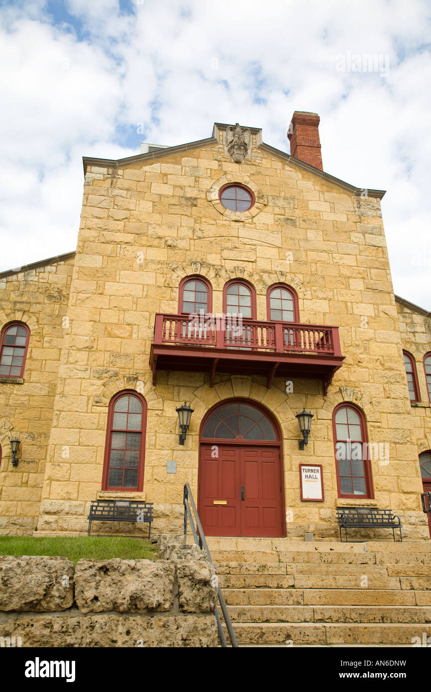 ILLINOIS Galena Stone Turner Hall building stairs leading to front