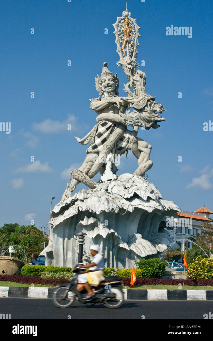 Enormous Hindu Statue on a Roundabout Kuta Bali Indonesia Stock Photo