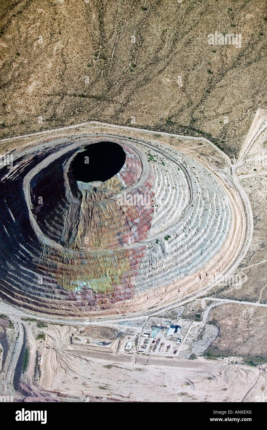 aerial view of abandoned copper mine Casa Grande Arizona Stock Photo