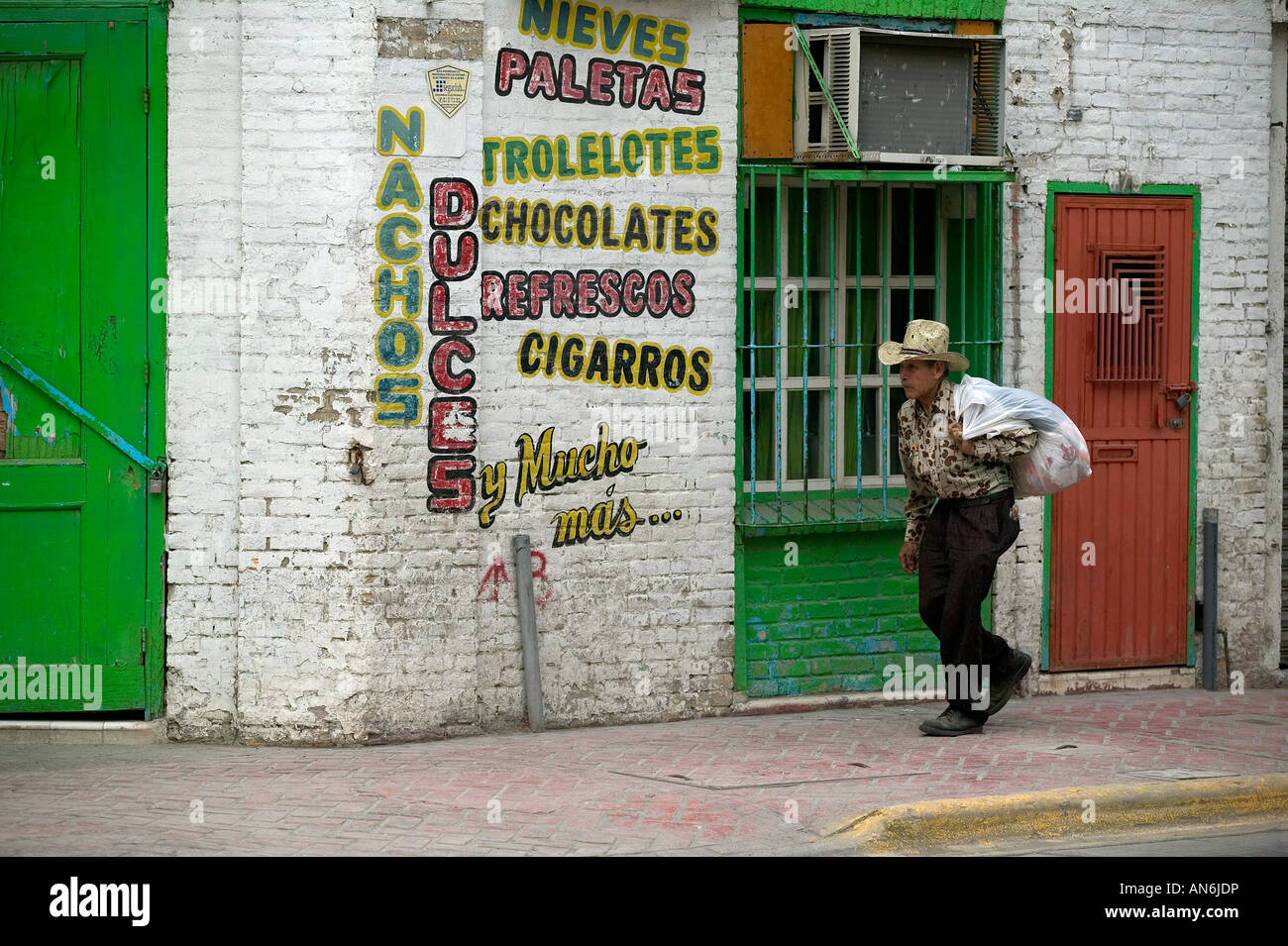 Mexican man in the street in Ciudad Juarez Mexico Stock Photo