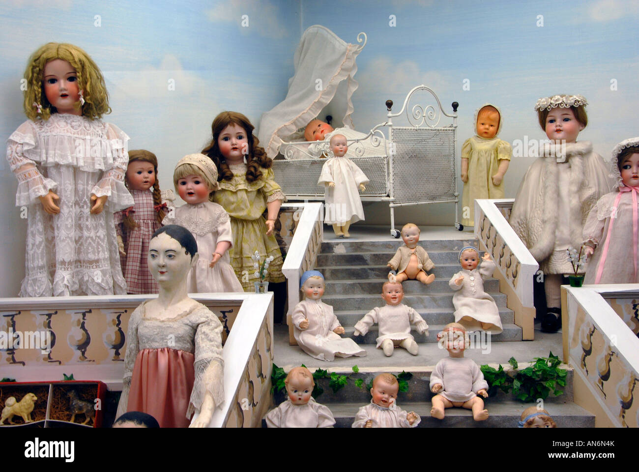 Vintage dolls exhibit at the toy museum in Prague Czech Republic Stock  Photo - Alamy