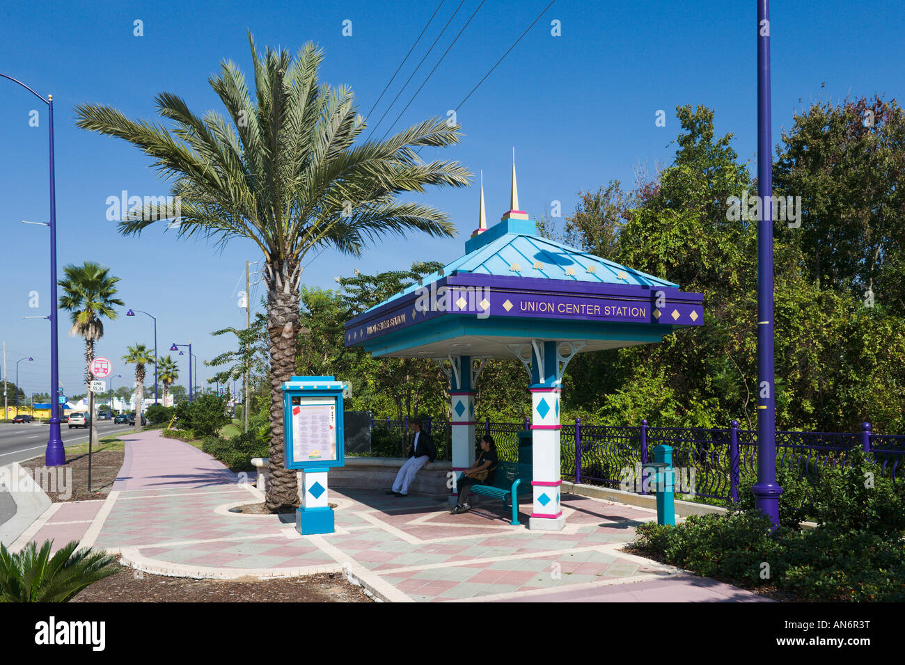 Bus Shelter, Highway 192, Kissimmee, Orlando, Florida, USA Stock Photo