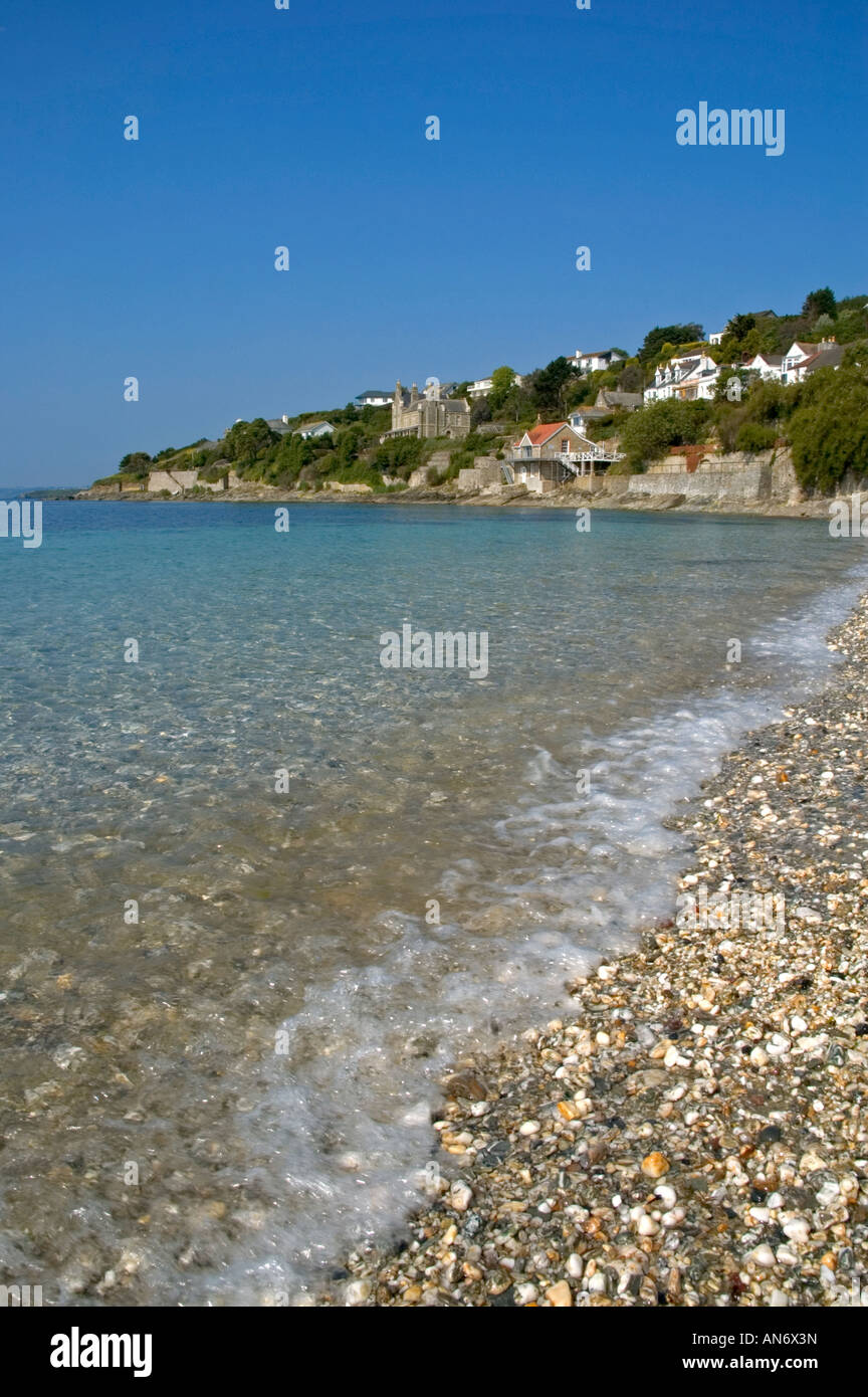 tranquil beach at st.mawes,cornwall Stock Photo