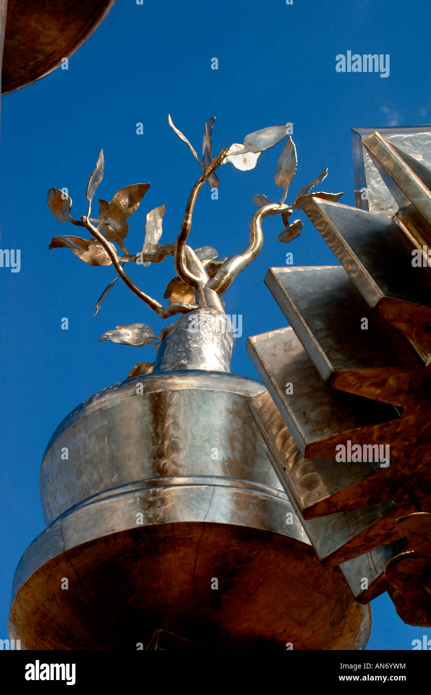 Surreal Shiney Distinctive Metallic Sculpture. Stock Photo