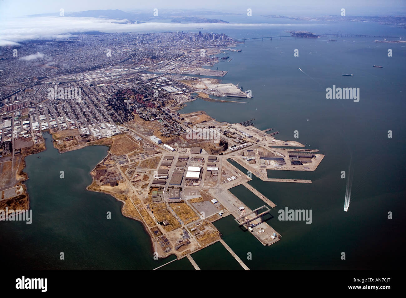 aerial view above Hunters Point San Francisco Stock Photo Alamy