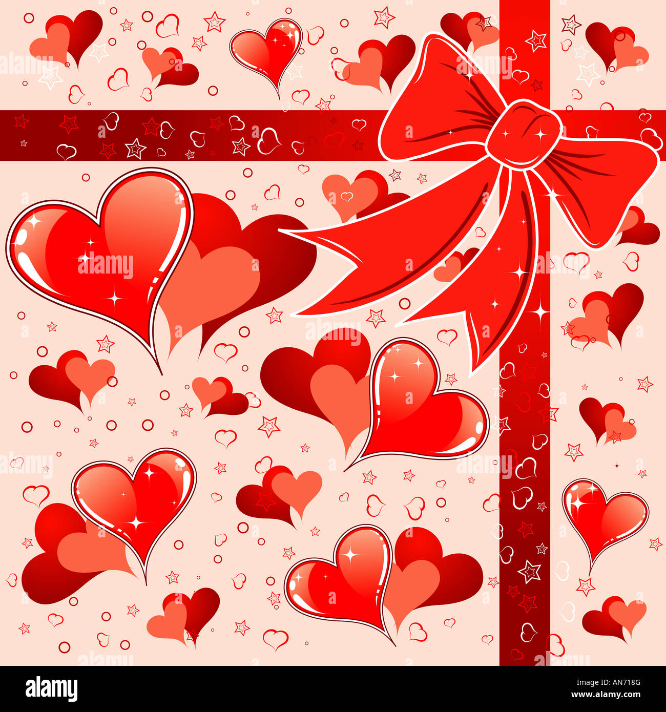 Valentines Day background with Hearts Stock Photo - Alamy