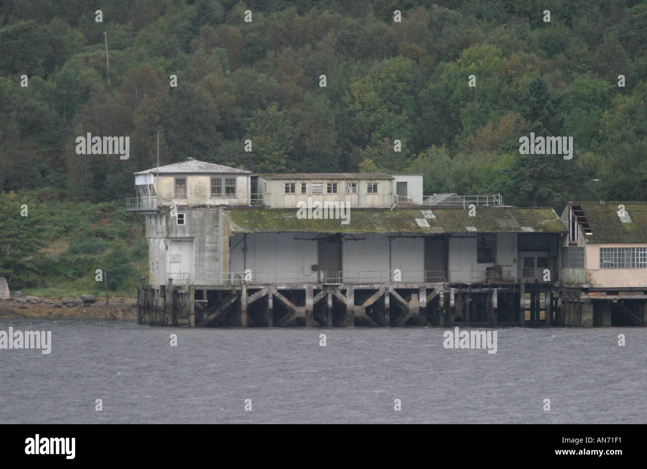 Former Torpedo testingestablishment on Loch Long near Arrocher Stock Photo
