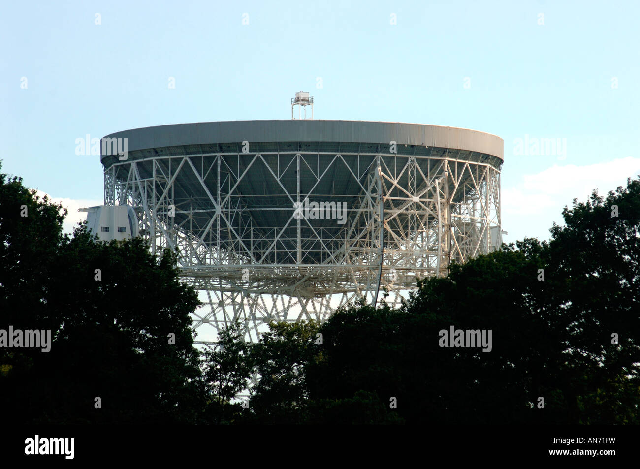 The Jodrell Bank Radio Telescope Dish,Pointing Up Towards The Sky. Stock Photo