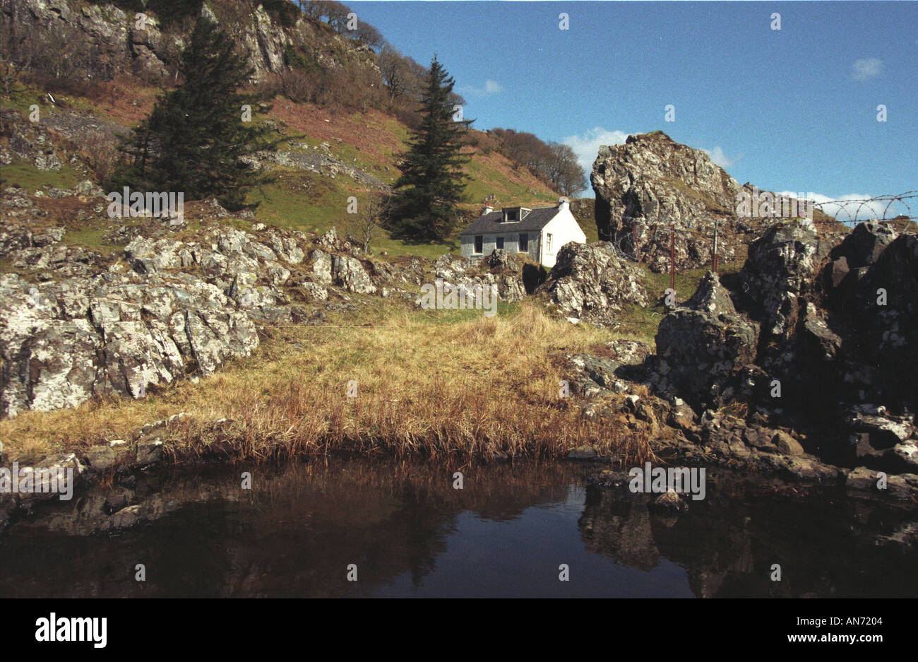 Highland Lochside Cottage near Oban Scotland Stock Photo Alamy