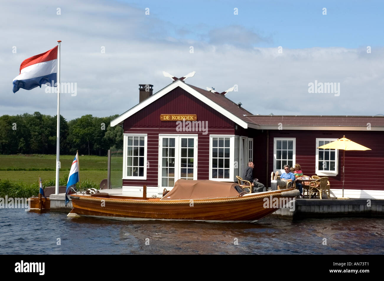 Warmond near leiden South Holland de the Kaag Boat House Houseboat Stock Photo