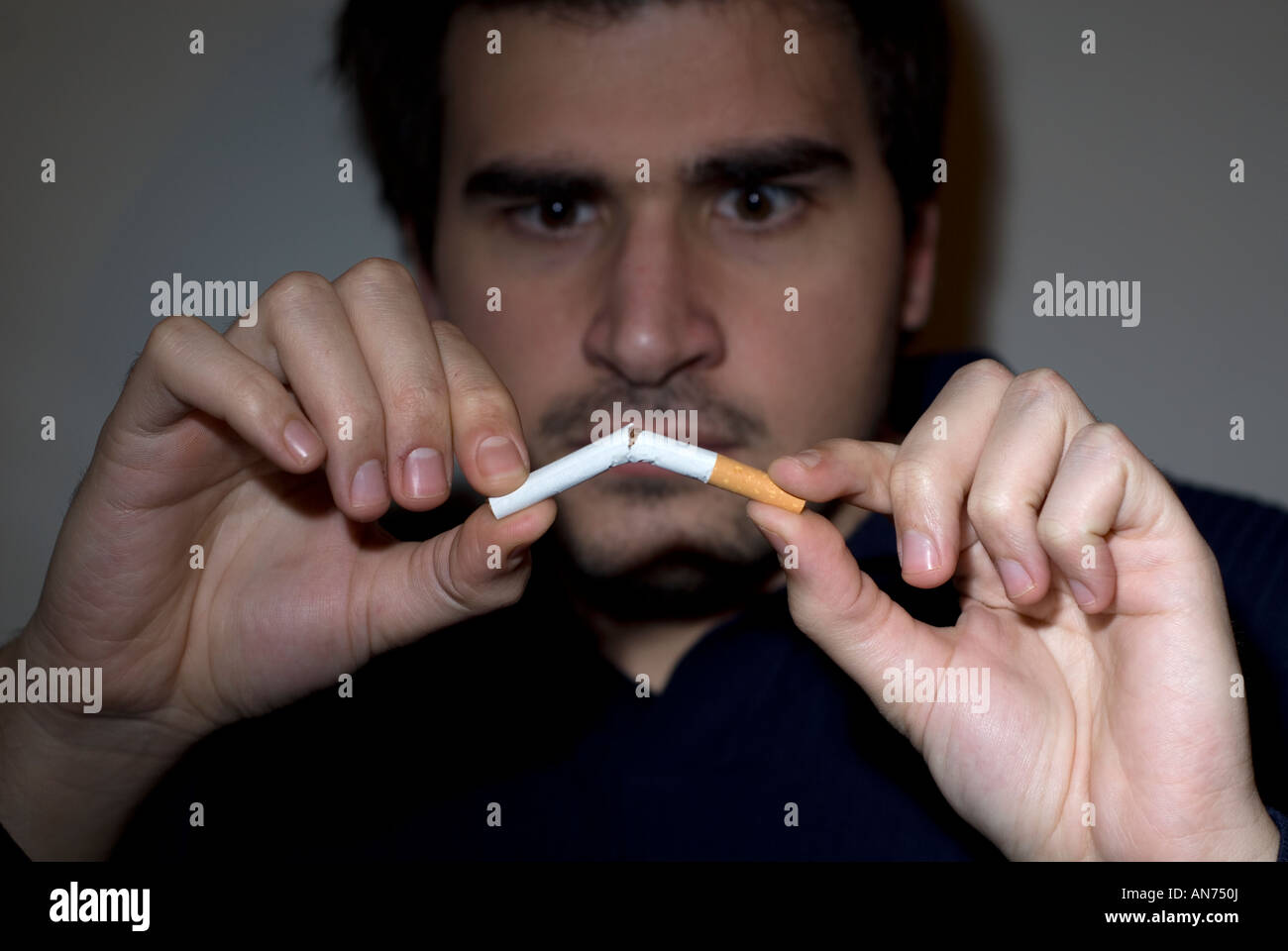 Man breaks cigarette hires stock photography and images Alamy