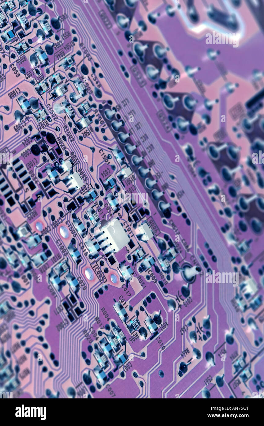 Electronic circuit board and components Stock Photo Alamy