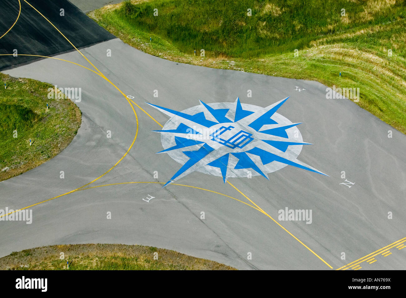 aerial above compass rose check airport markings from above Petaluma