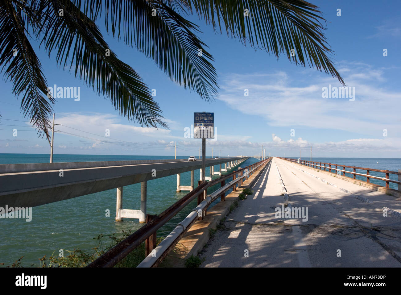 Old and new bridge Pigeon Key bridge The Keys Florida USA Stock Photo