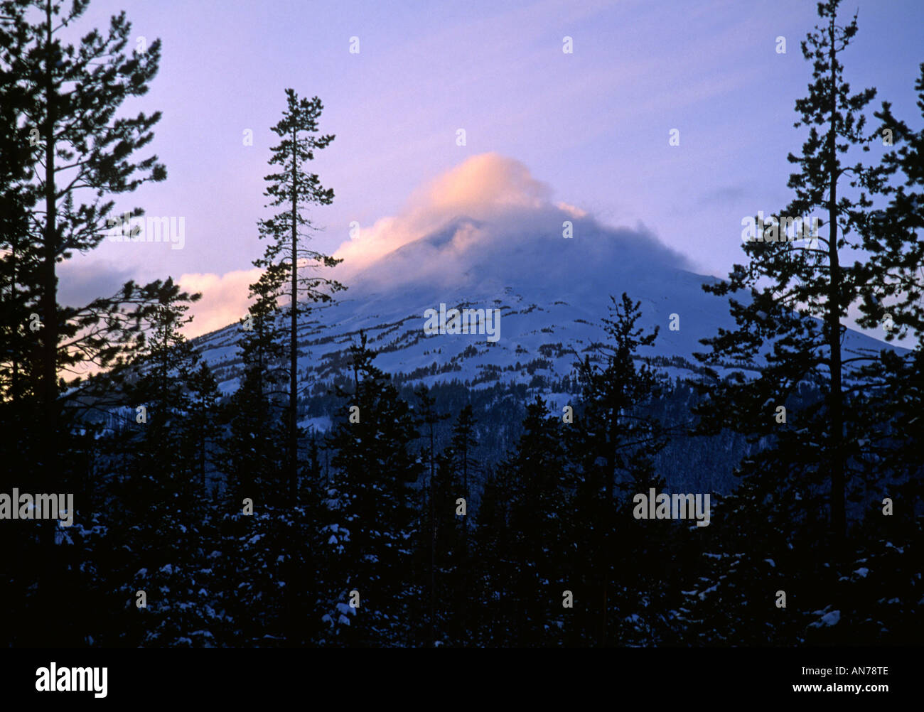 MOUNT SHASTA one of the CASCADE volcanoes at sunset NORTHERN CALIFORNIA ...