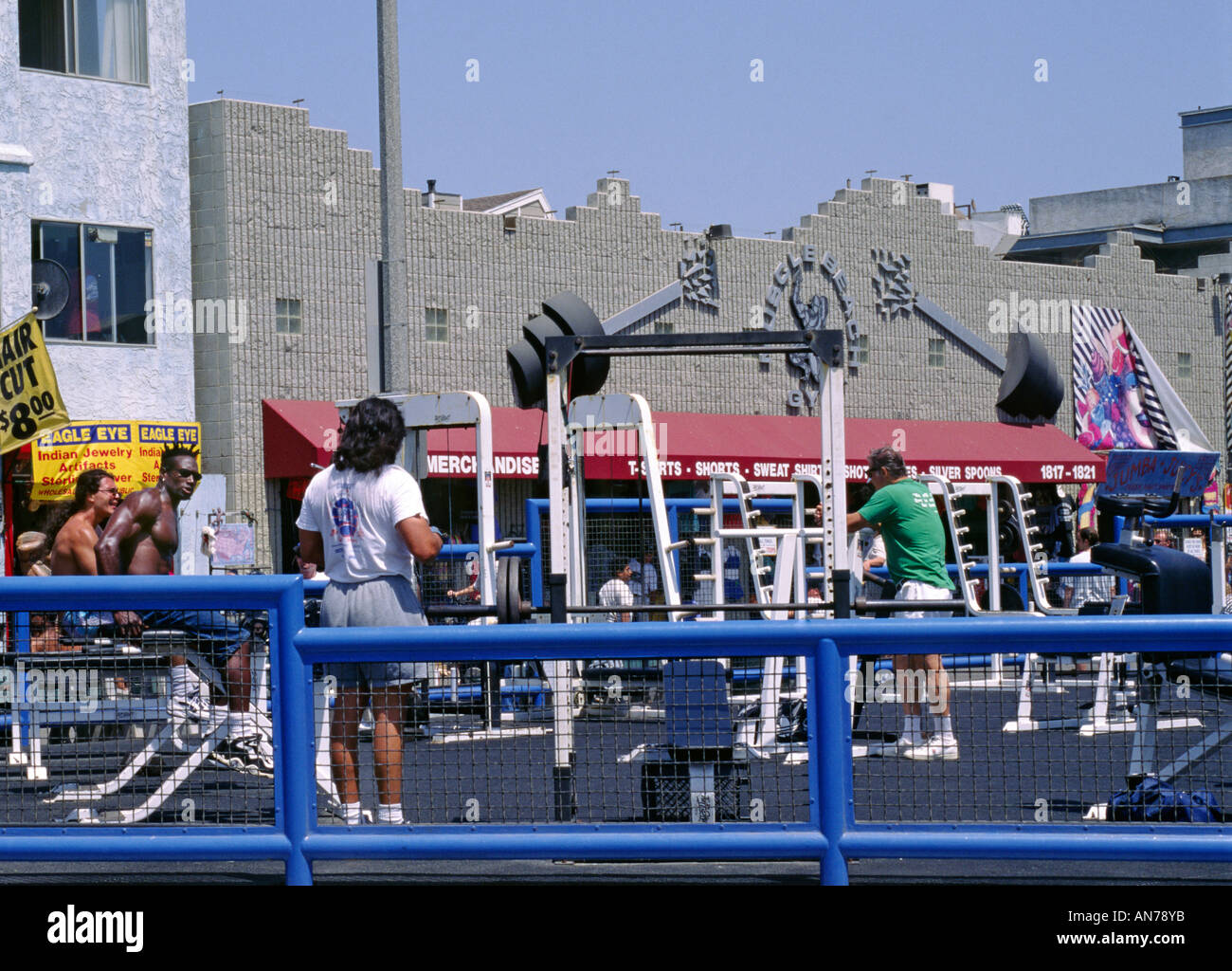 Outdoor workout center in VENICE BEACH CALIFORNIA Stock Photo