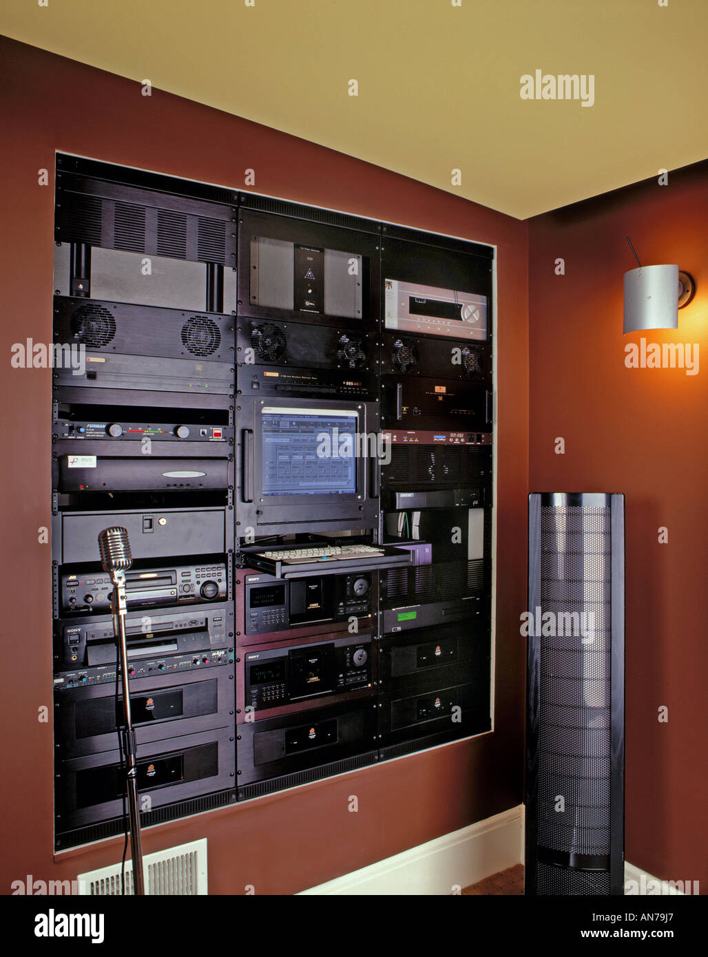 Electronic equipment for a HOME THEATRE AND STEREO SYSTEM Stock Photo