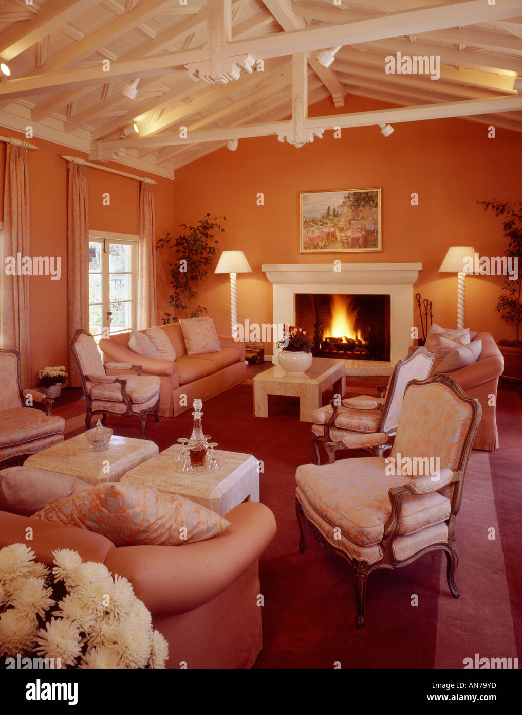 Inviting Lounge Area Of The Cypress Inn With Fireplace Carmel