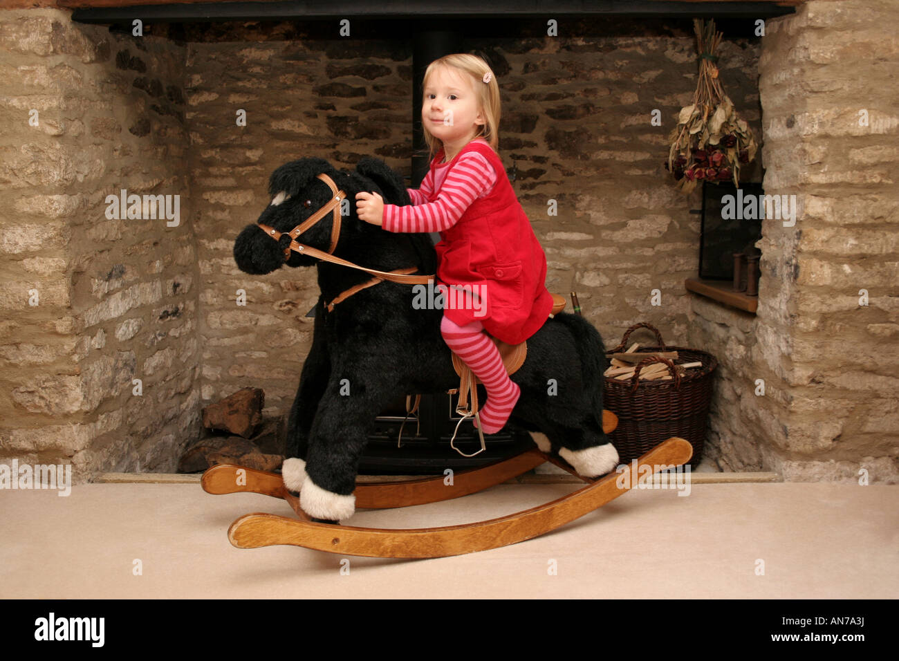 girl on rocking horse