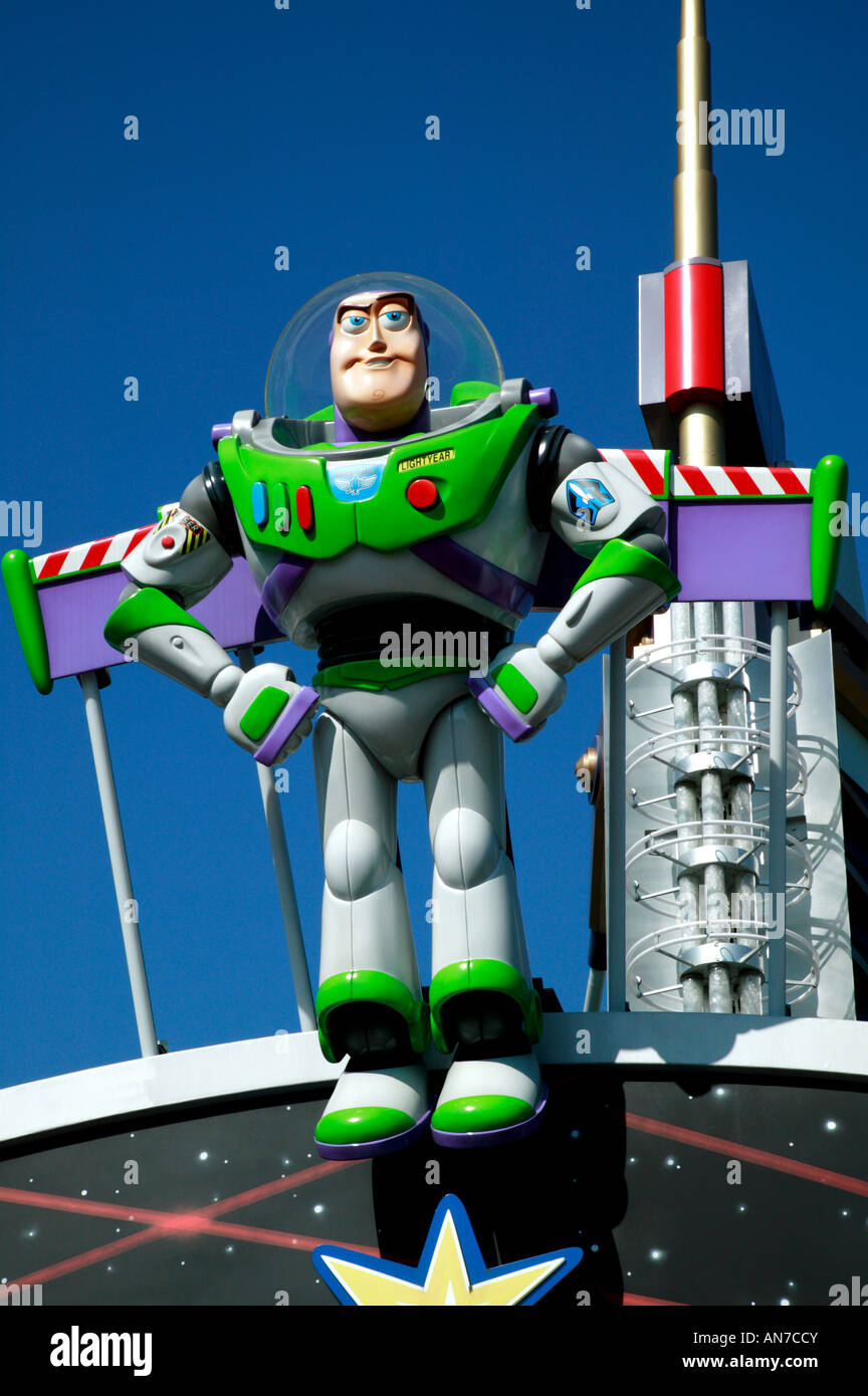 Close-up shot of  Buzz Lightyear at Tomorrowland, Disneyland, Paris Stock Photo