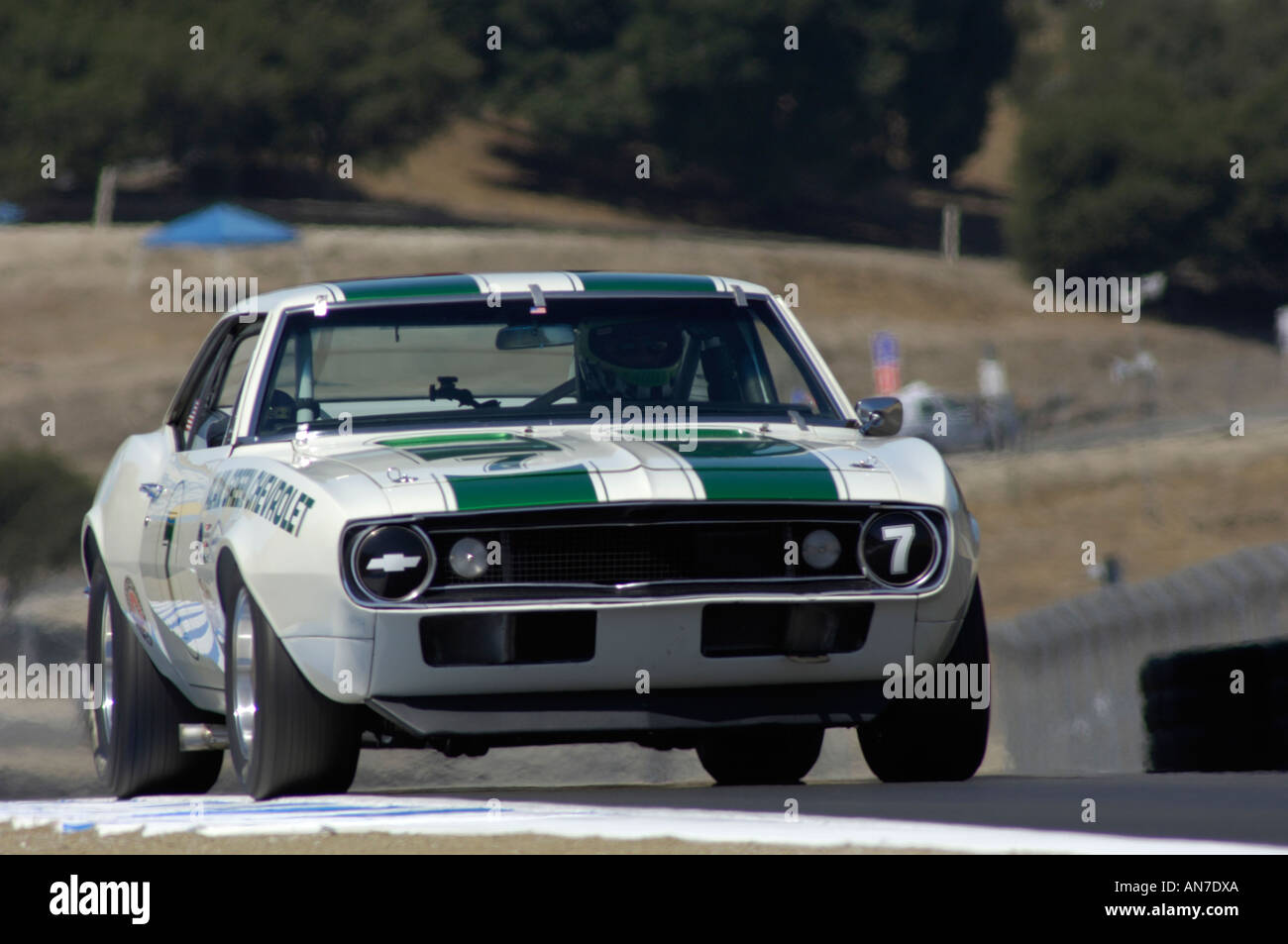 Terry Miller in his 1967 Z-28 Camaro at the 2006 Monterey Historic Automobile Races Stock Photo