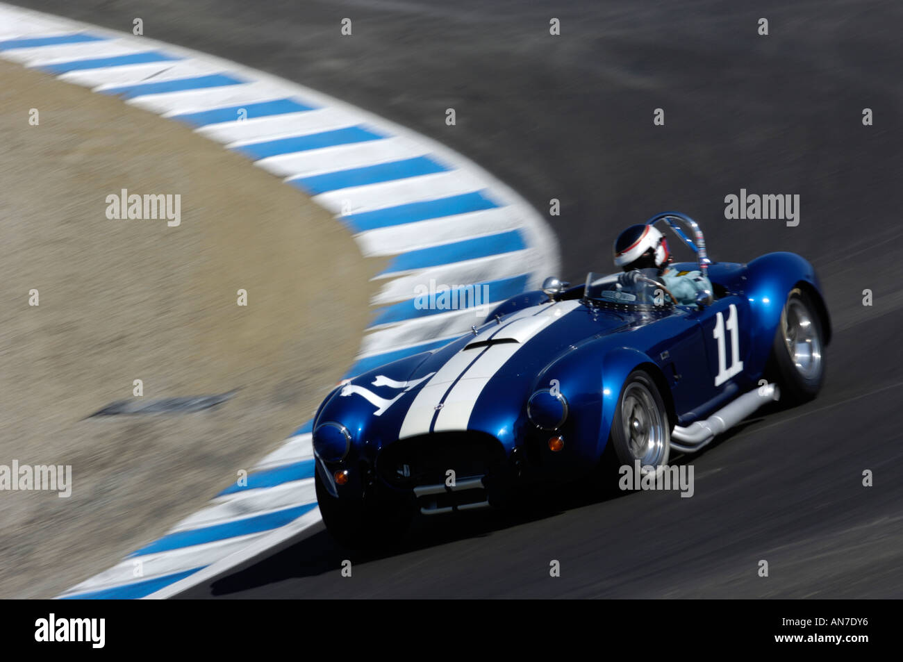 Harley Cluxten drives his 1965 Ford Cobra 427 at the 2006 Monterey Historic Automobile Races Stock Photo