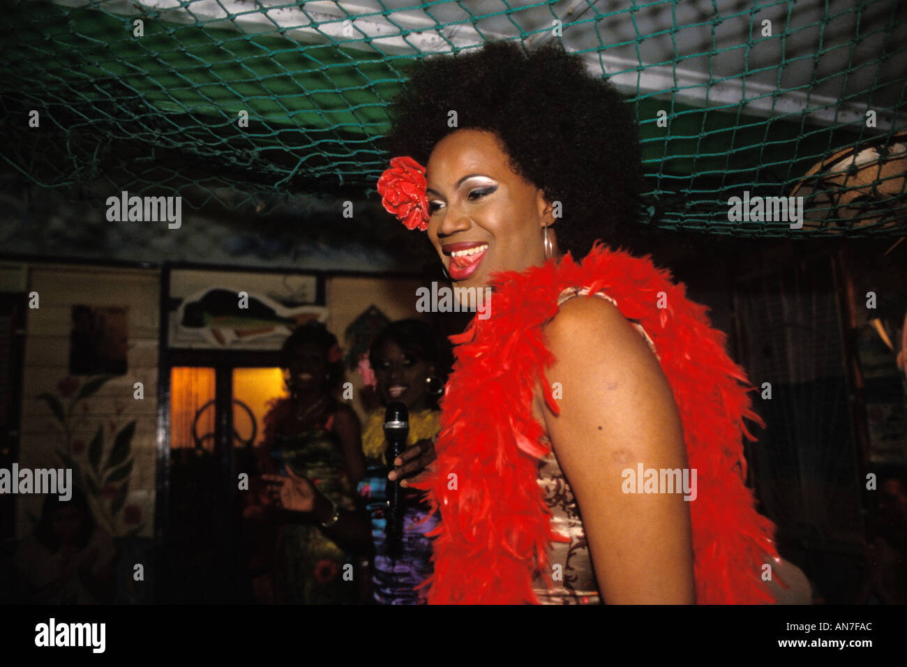 Barbados, Holetown, Mannequins in Motion at Ragamuffins restaurant