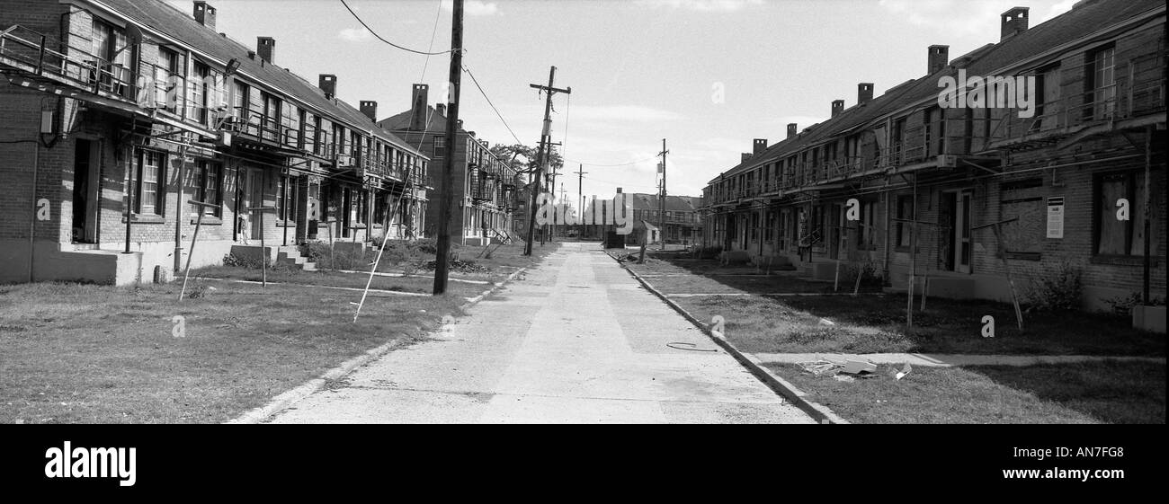 New Orleans six months after hurricane Katrina. Empty housing projects