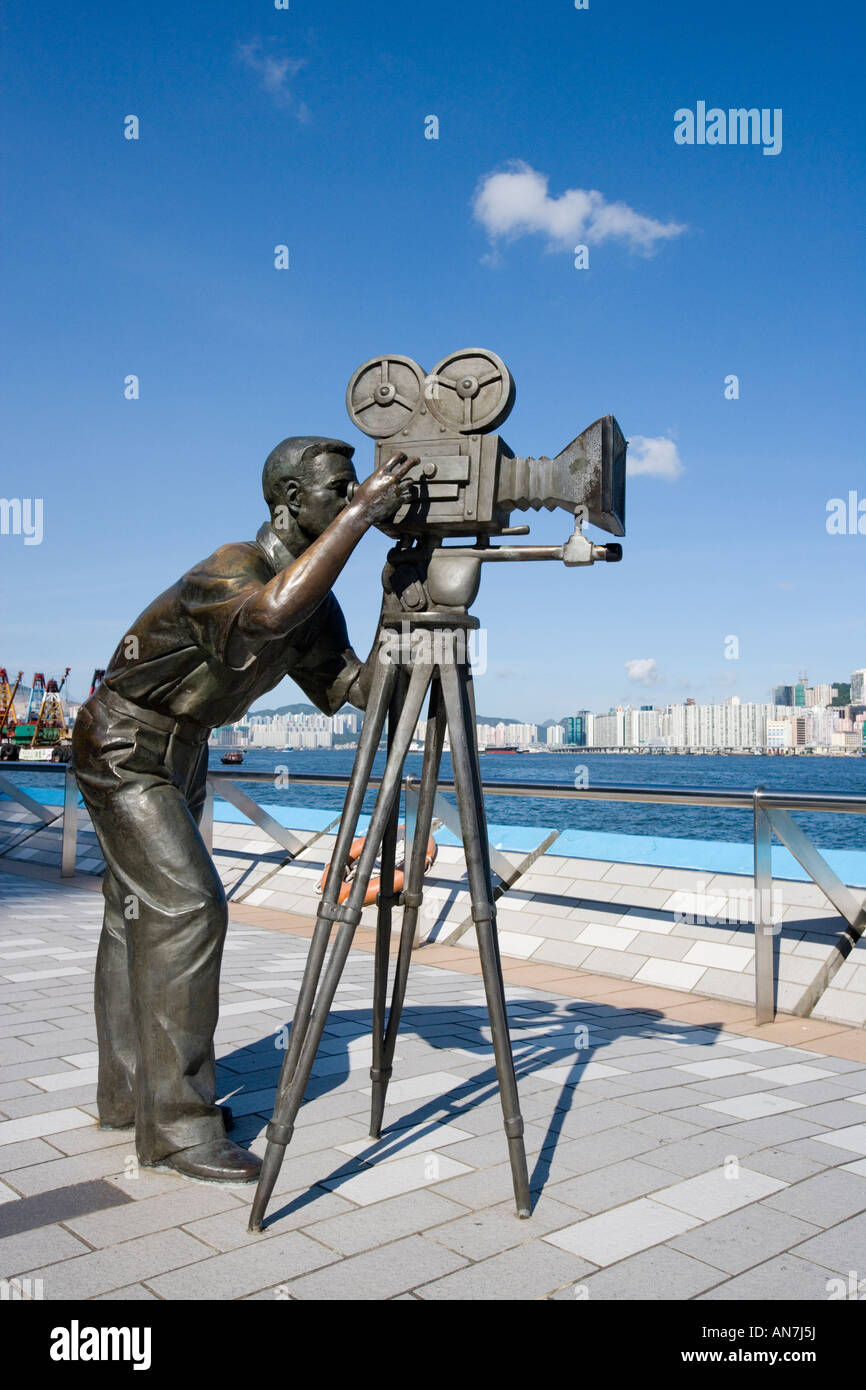 Cameraman statue on the Avenue of Stars Kowloon Hong Kong China Stock ...