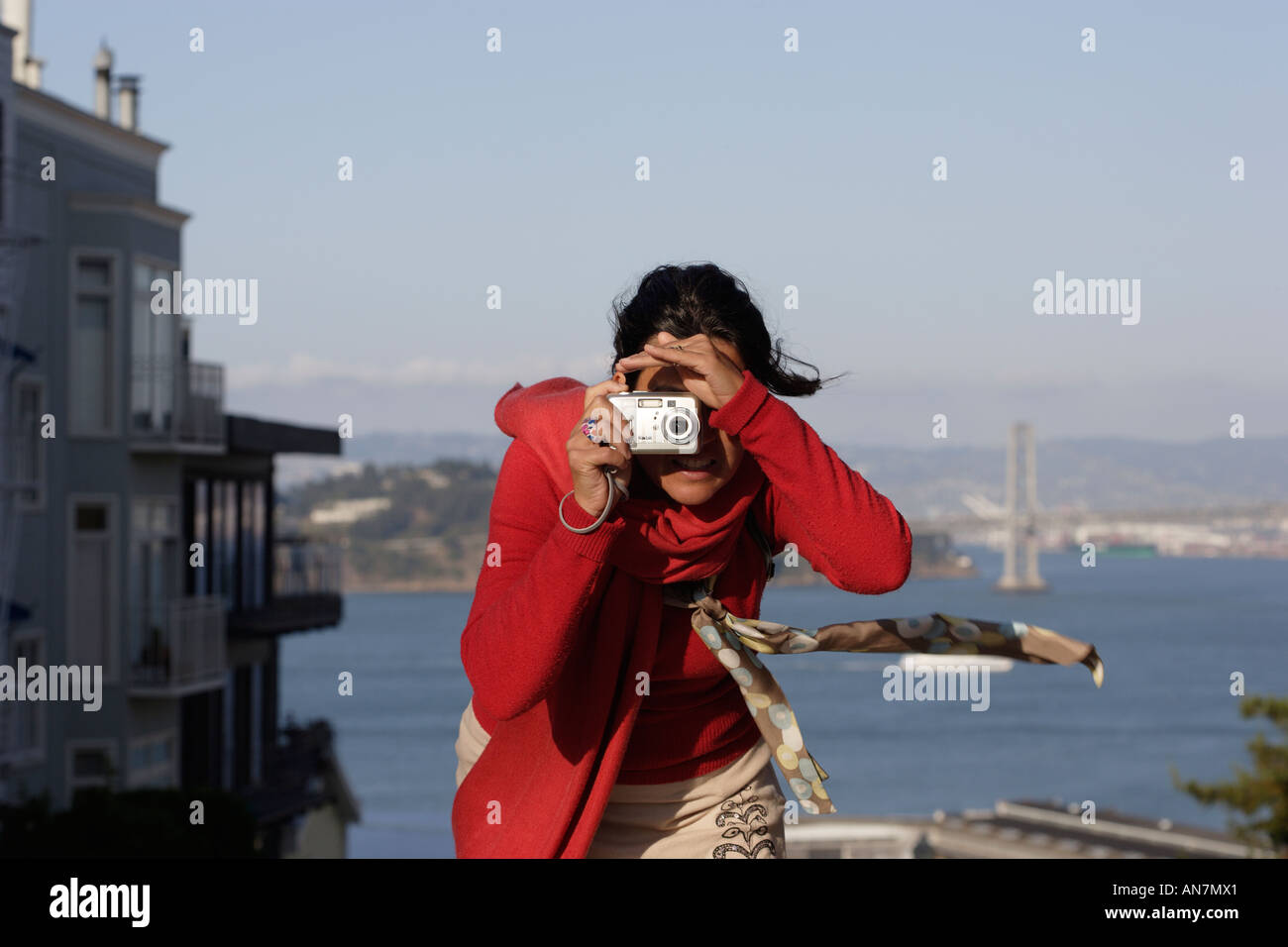Tourist taking a picture Stock Photo