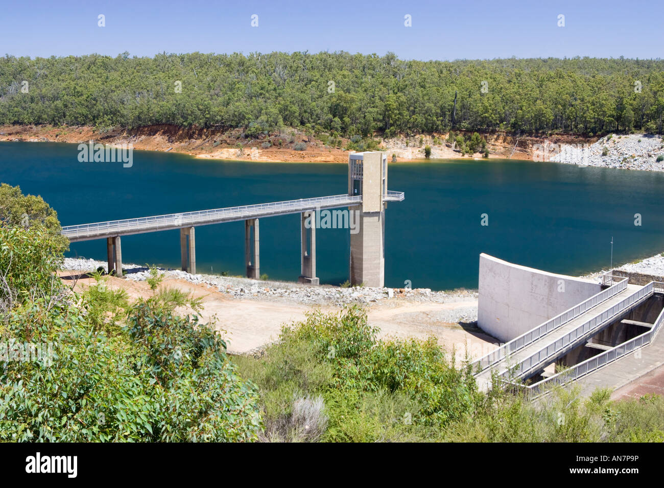Serpentine Dam reservoir in Perth, Australia. Serpentine Dam is a major