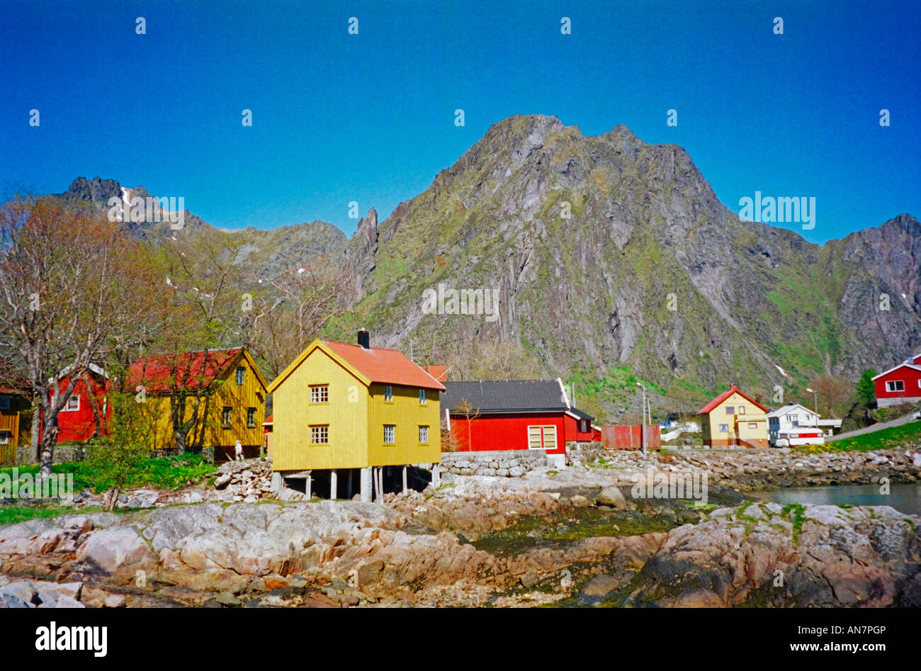 Coastal scene, Svolvaer, Lofoten Islands, Norway Stock Photo