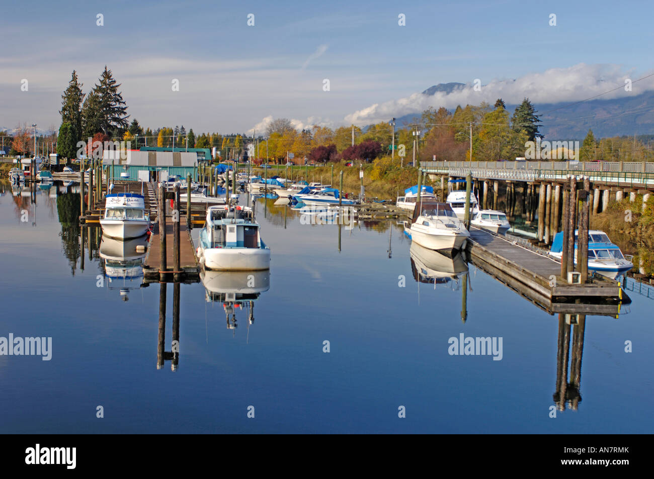 Port Alberni boat moorings Vancouver Island British Columbia Canada Stock Photo