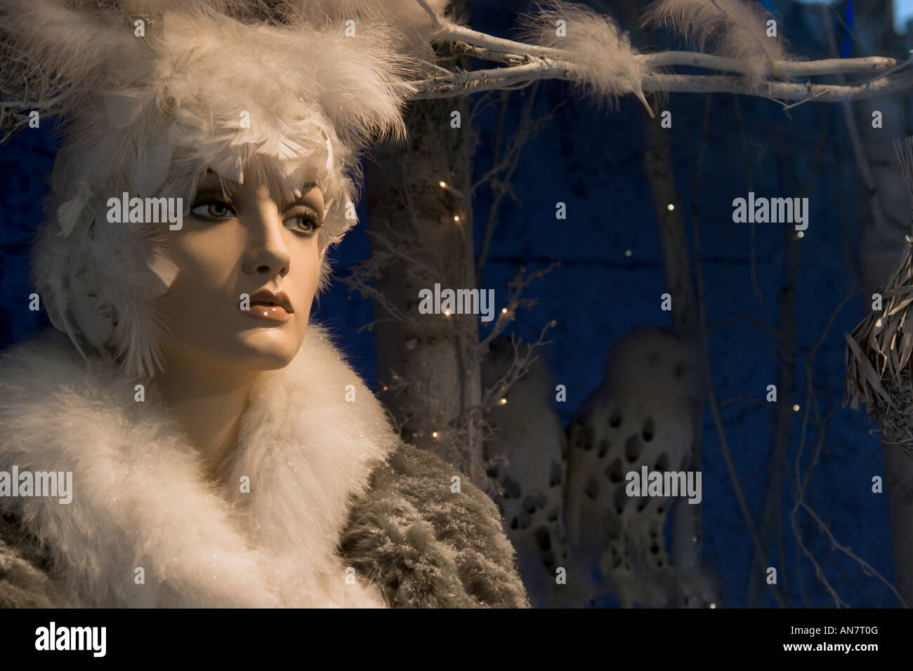 Mannequin at Printemps department store Christmas 2007 Paris France