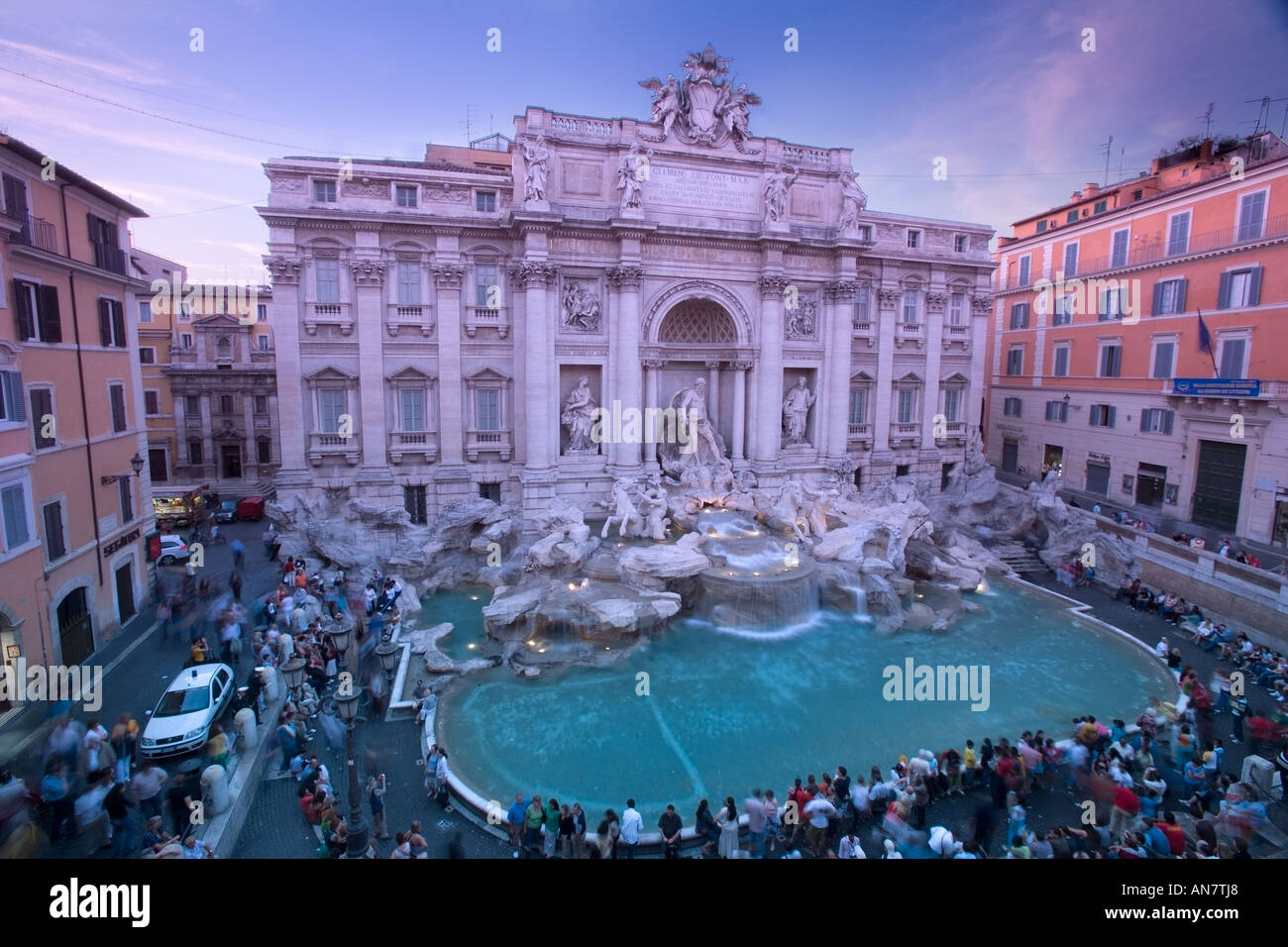 Jenne Waterfall Rome Italy Rome The Trevi Fountain elevated view Stock Photo - Alamy