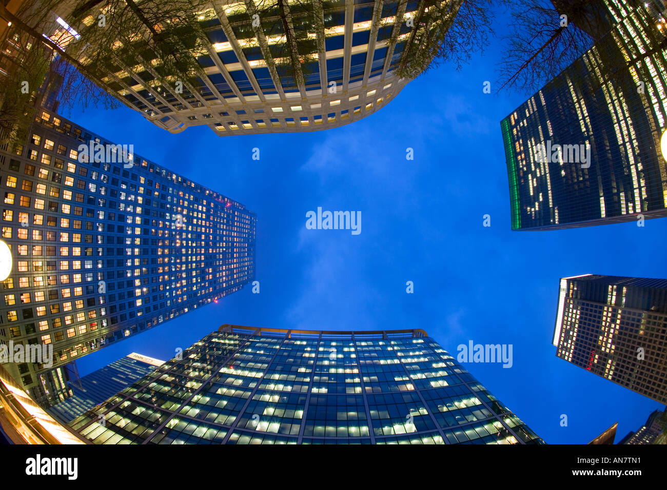 UK London Canary Wharf Financial district Office buildings Stock Photo ...