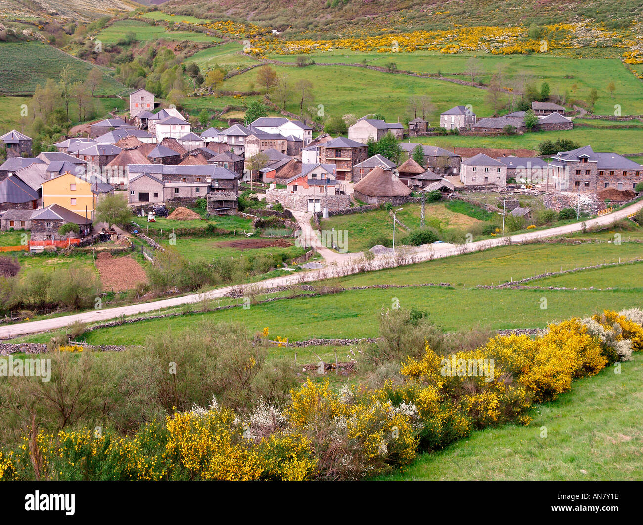 Balouta village Os Ancares Leon province Spain Stock Photo - Alamy
