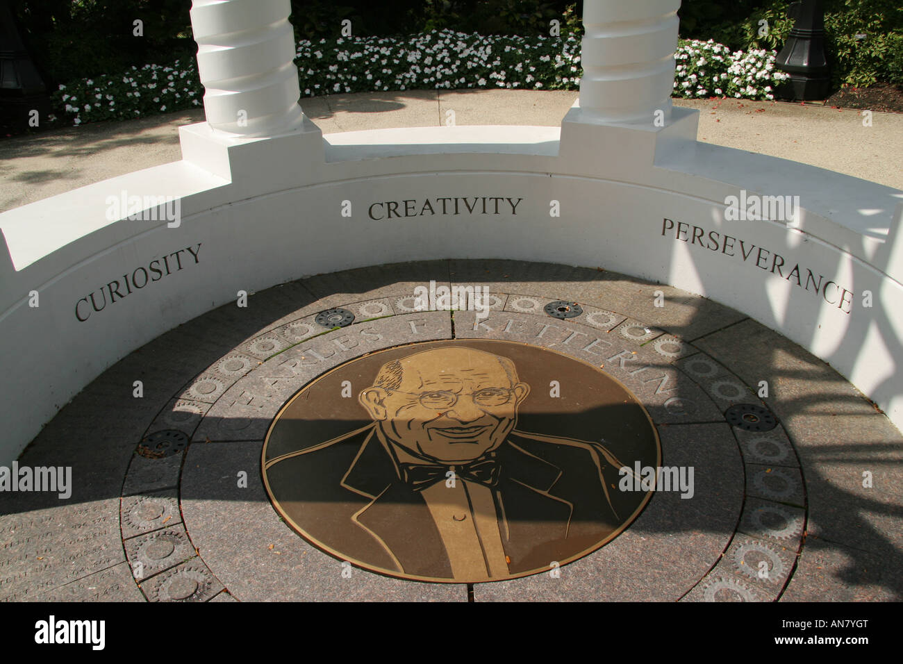 Monument To Charles F Kettering Inventor At Riverscape Dayton Ohio Stock Photo