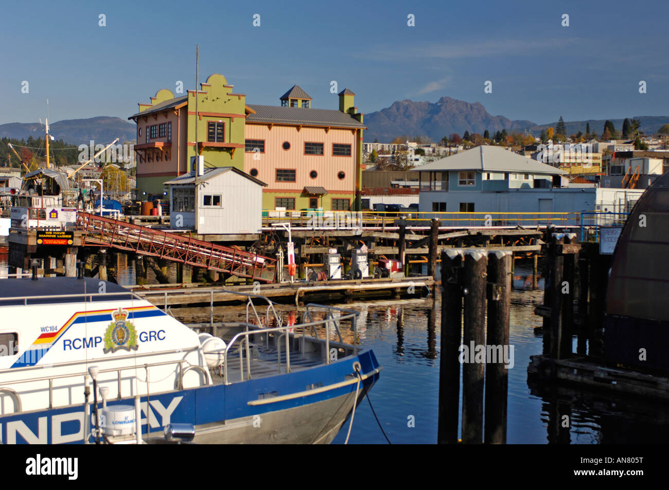 Port Alberni Harbour Quay Docks Vancouver Island BC Canada Stock Photo