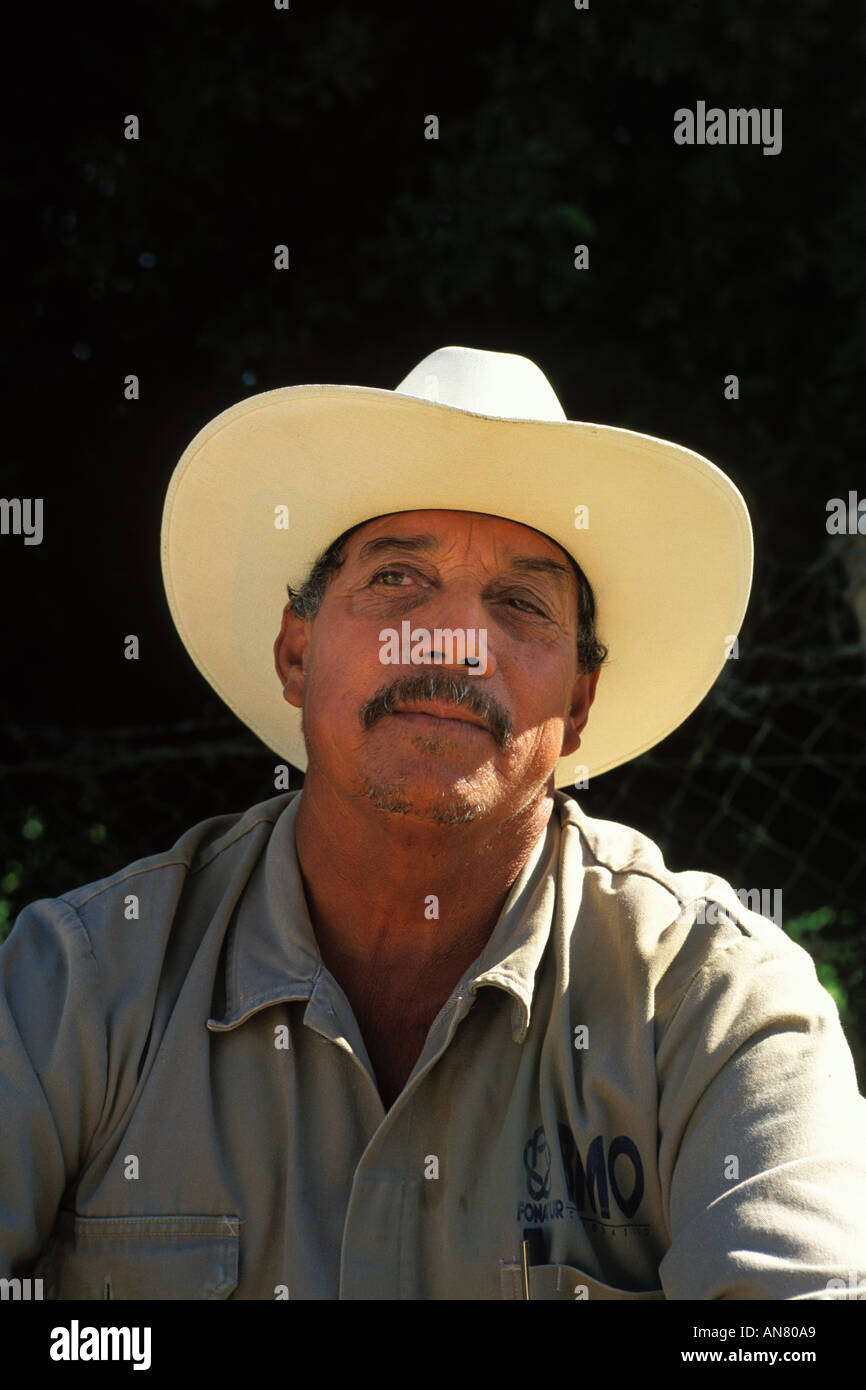 Mexican man cowboy hat portrait 